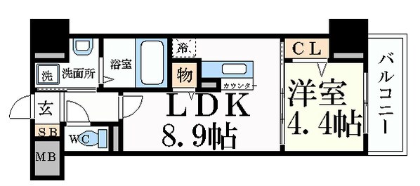 中津駅 徒歩6分 8階の物件間取画像